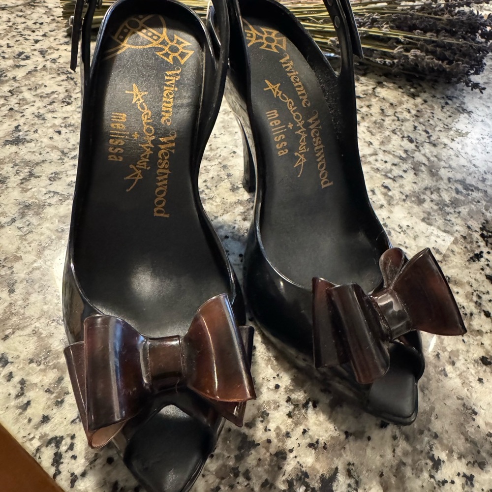 Vivienne Westwood Black Peep Toe Heels